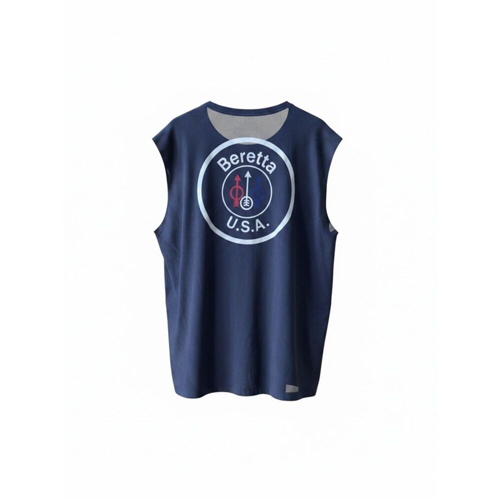 Beretta USA Muscle T-Shirt 3XL Navy Blue Back Logo 100% Cotton Italy